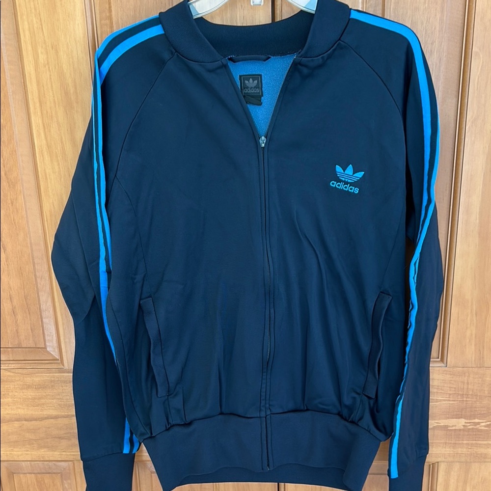 Adidas Black and Blue Track Jacket